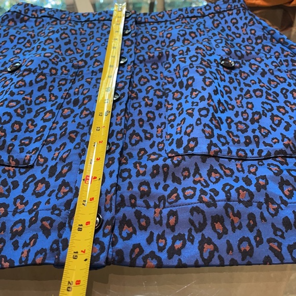 Blue Leopard Print Mini Skirt - Picture 13 of 14
